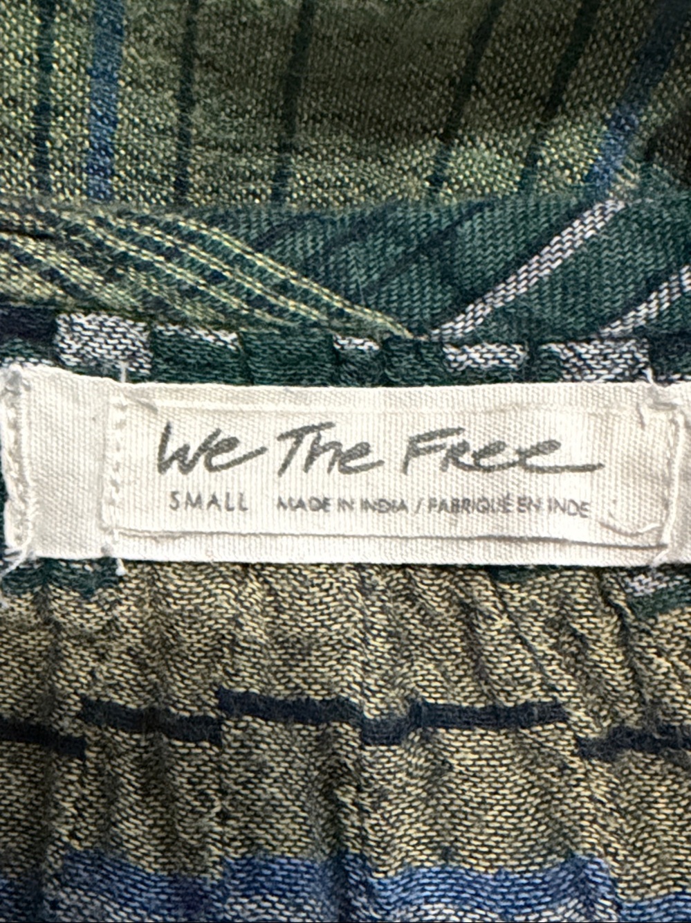 We The Free Flannel Top Size Small Green Plaid - Picture 7 of 10